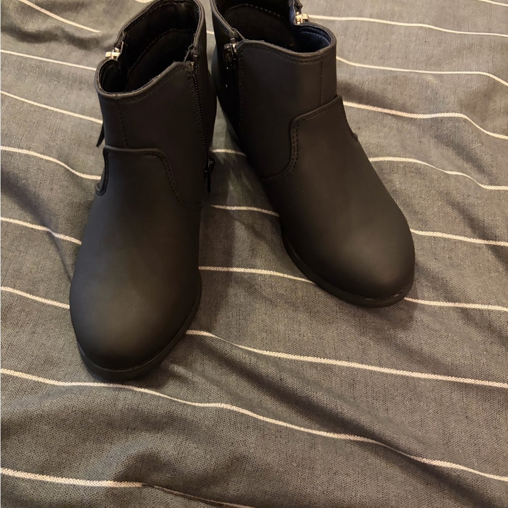 Sugar Black Matte Ankle Booties with Side Zip